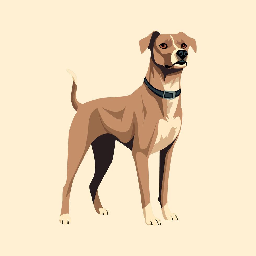 ilustración de vector de dibujos animados de perro plano