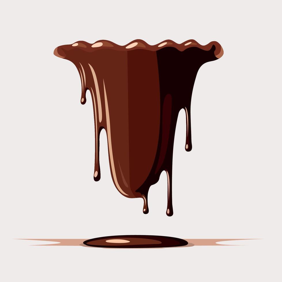 chocolate dripping flat vector illustration