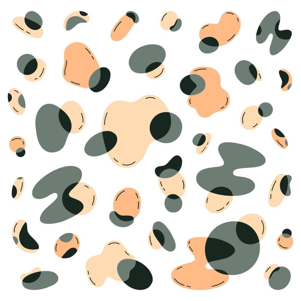 Abstract doodle shapes. Trendy hand drawn objects and spots. Contemporary liquid shapes vector illustration set. Modern colorful shapes