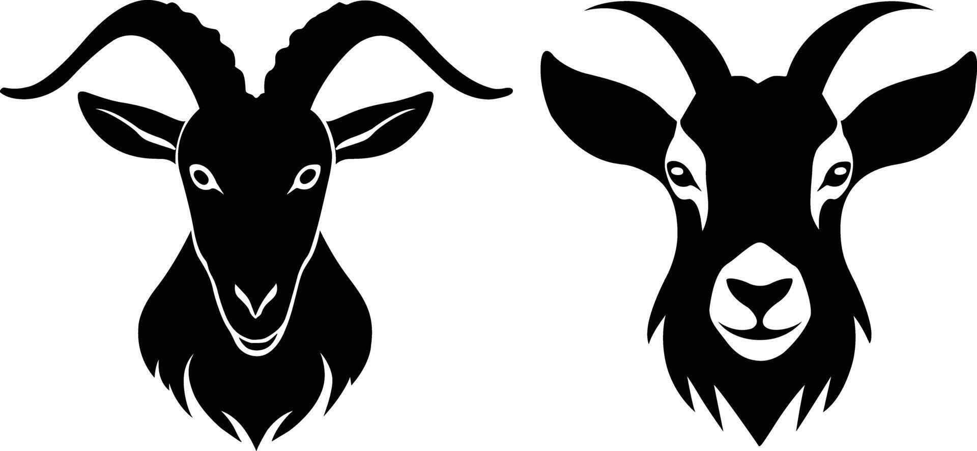 Goat Head Silhouette Vector