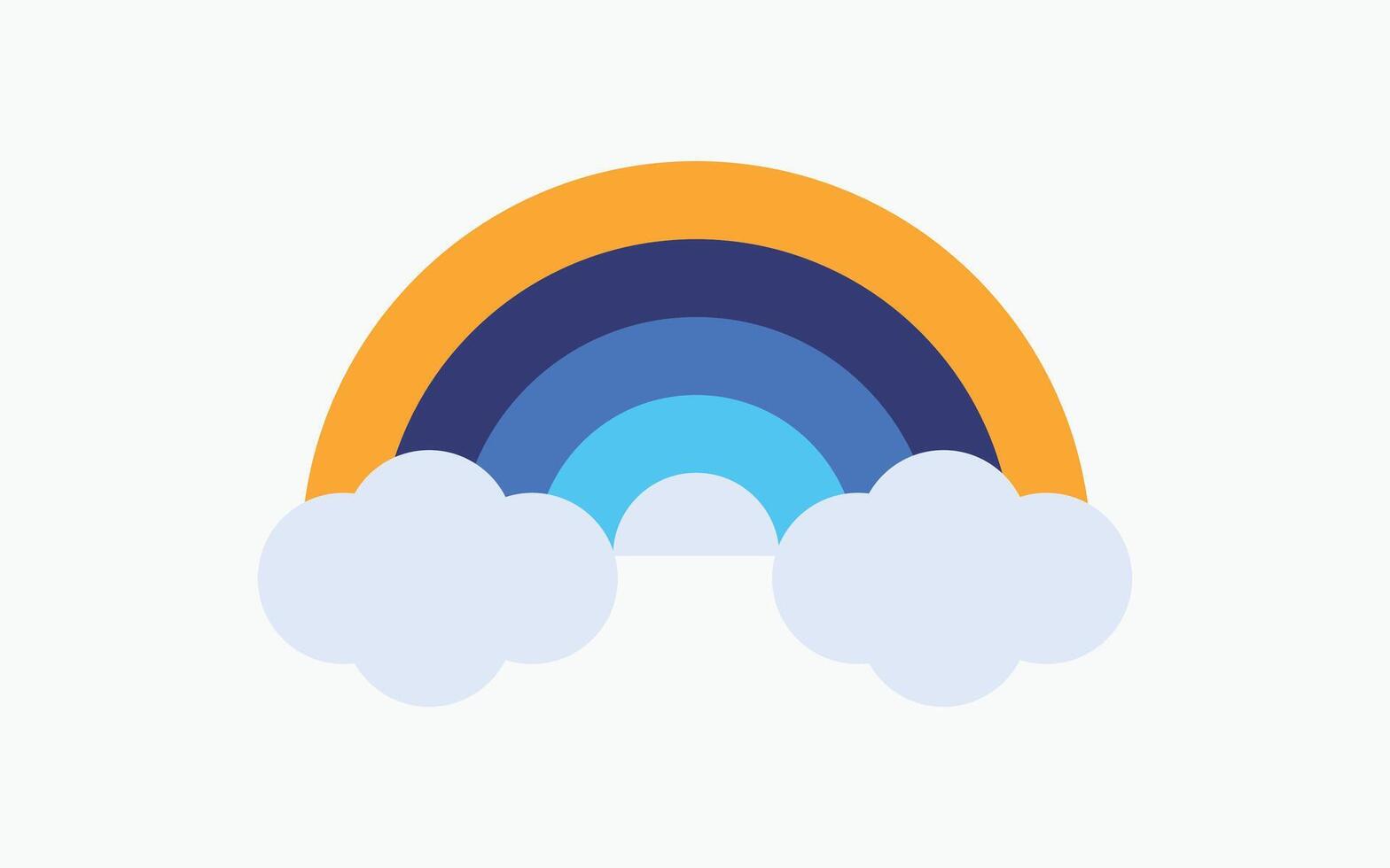 ilustración de vector de arco iris y nube