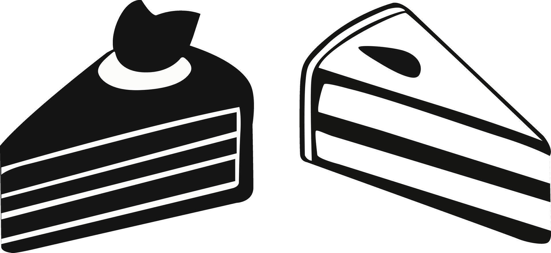 Cake Slice Silhouette Vector