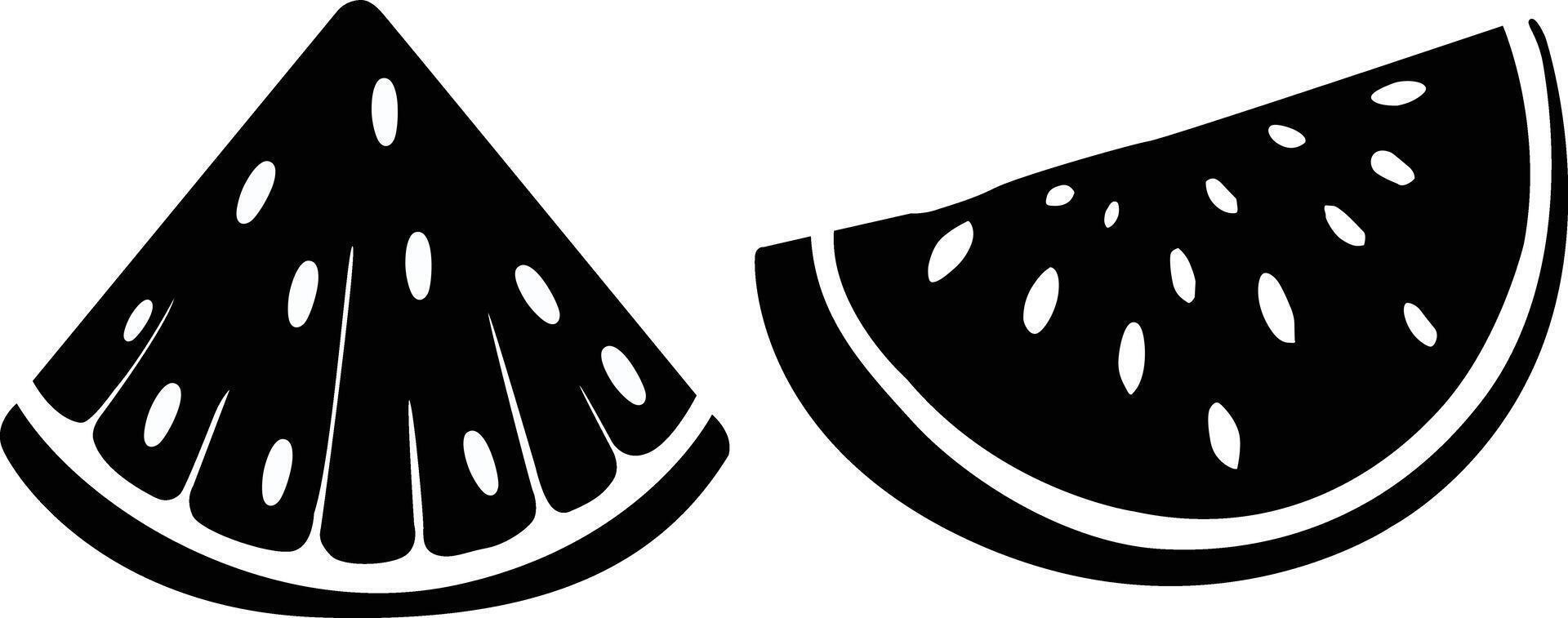Watermelon Silhouette Vector. Watermelon Slice Silhouette Vector