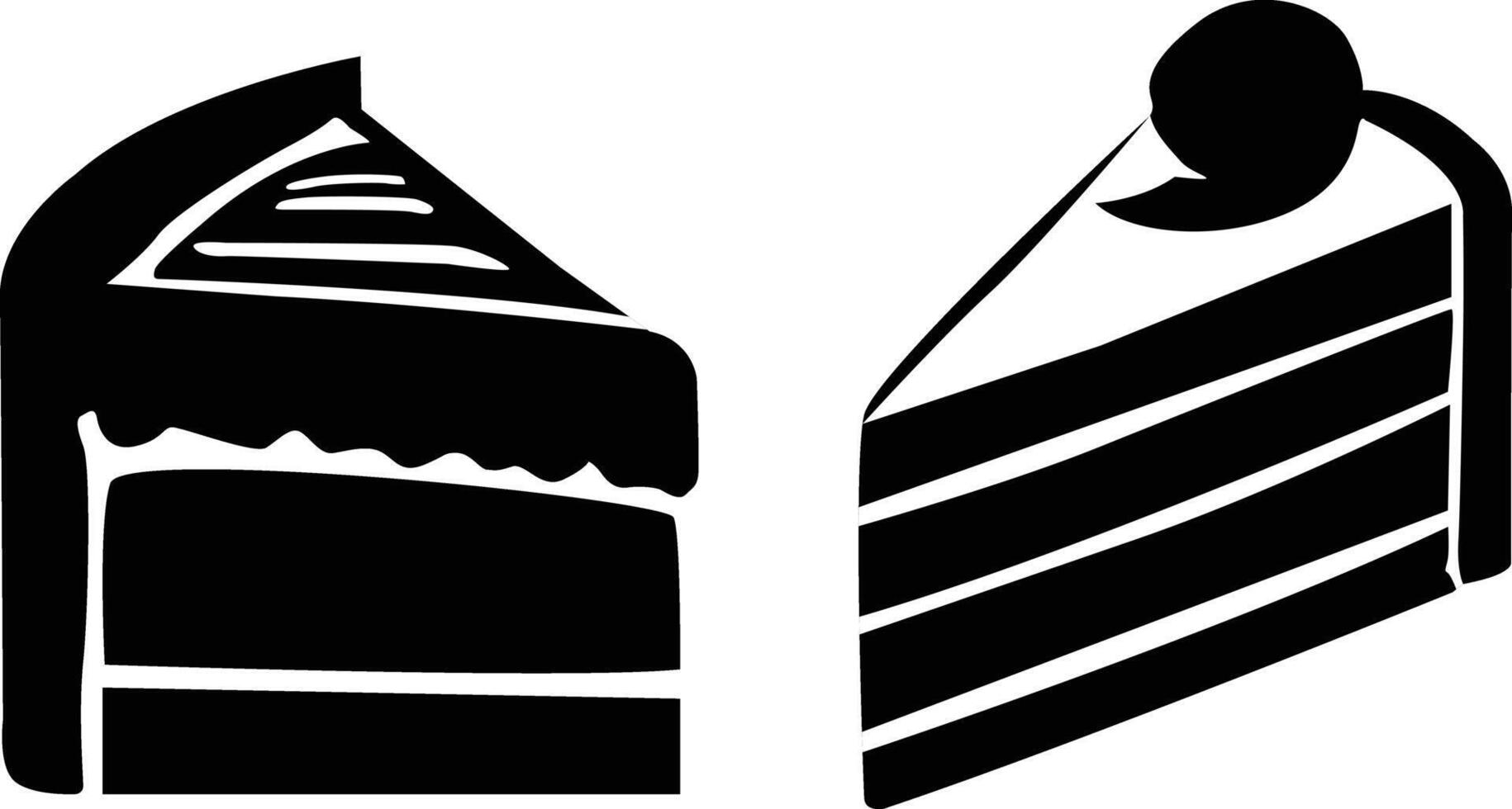 Cake Slice Silhouette Vector