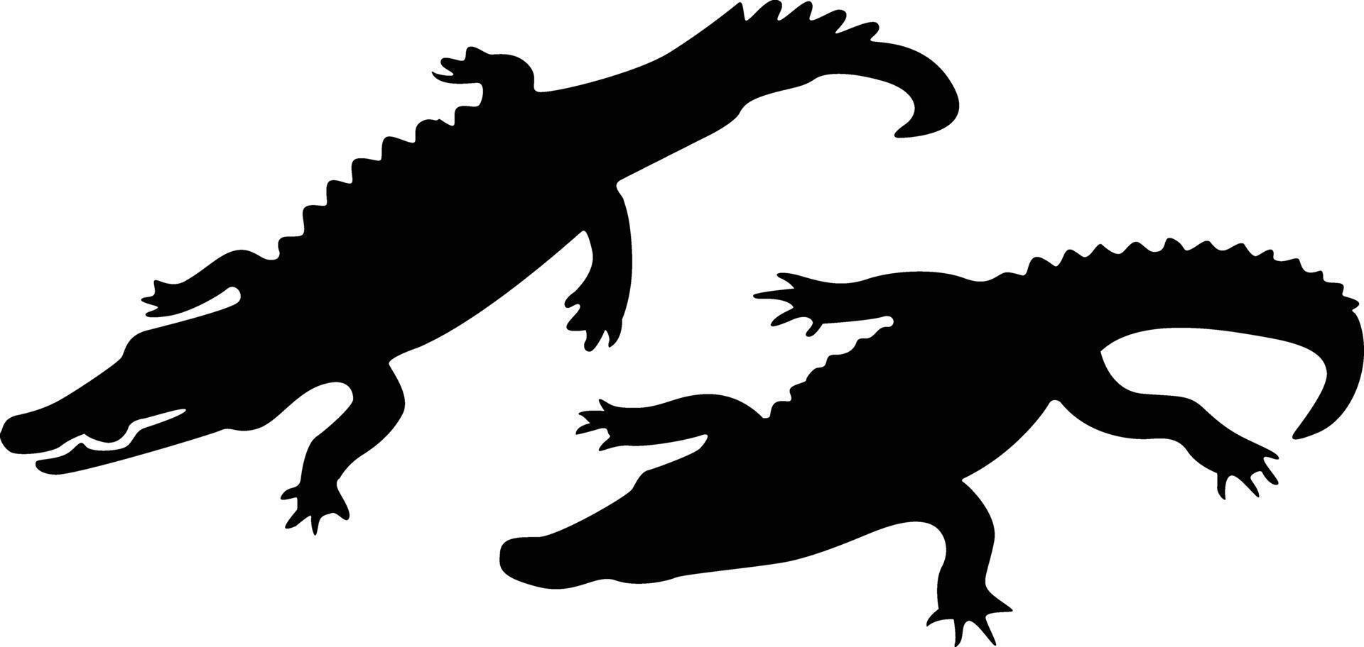 Crocodile Silhouette Vector Isolated