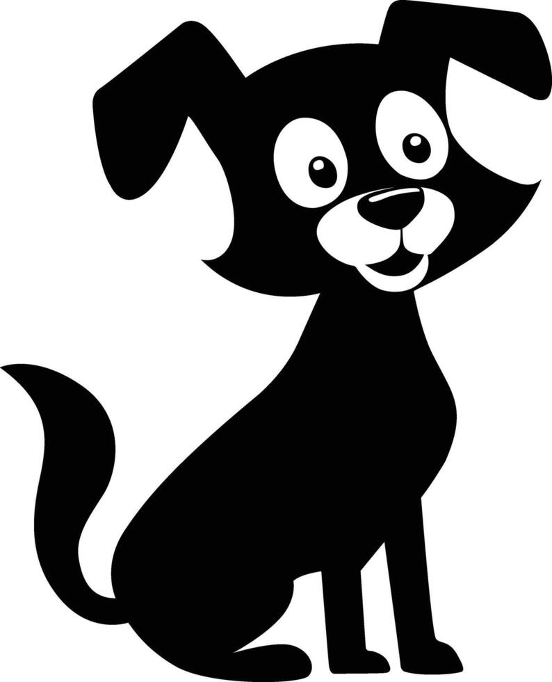 Cartoon Dog Silhouette Vector Isolated