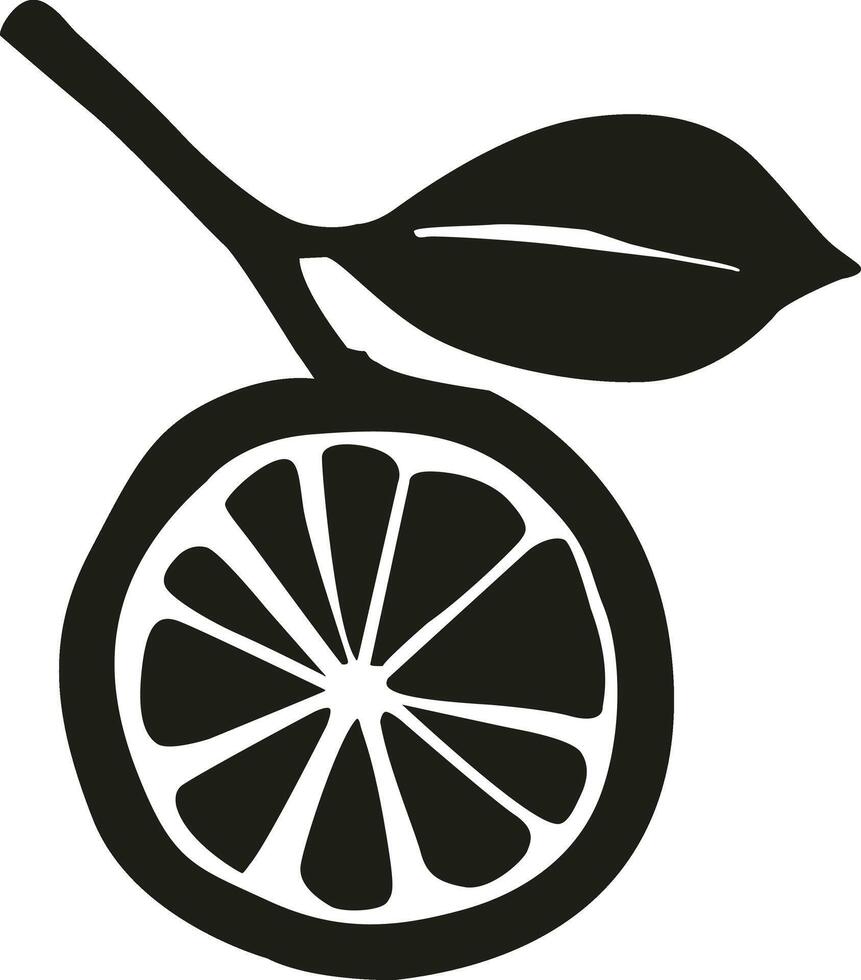 Lemon Silhouette Vector. Lemon Slice Silhouette Vector Illustration