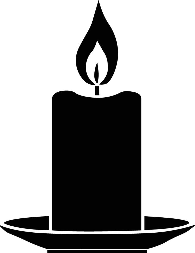 Candle Silhouette Vector Illustration Isolated