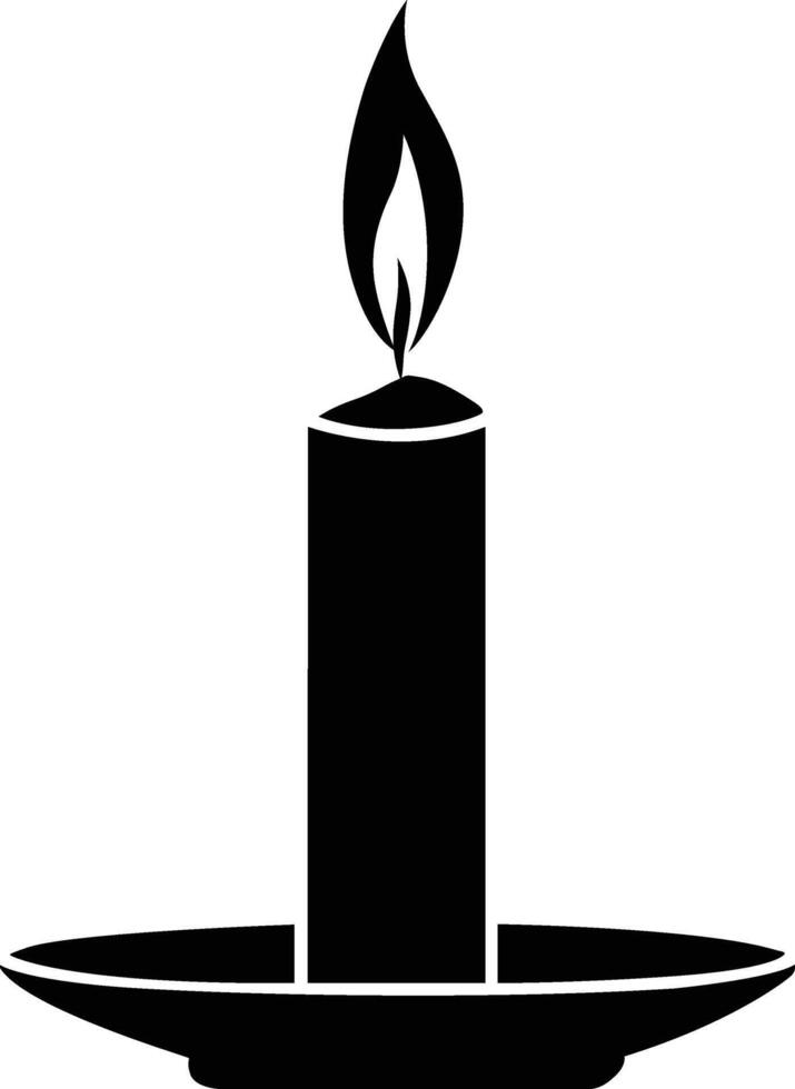 Candle Silhouette Vector Illustration Isolated