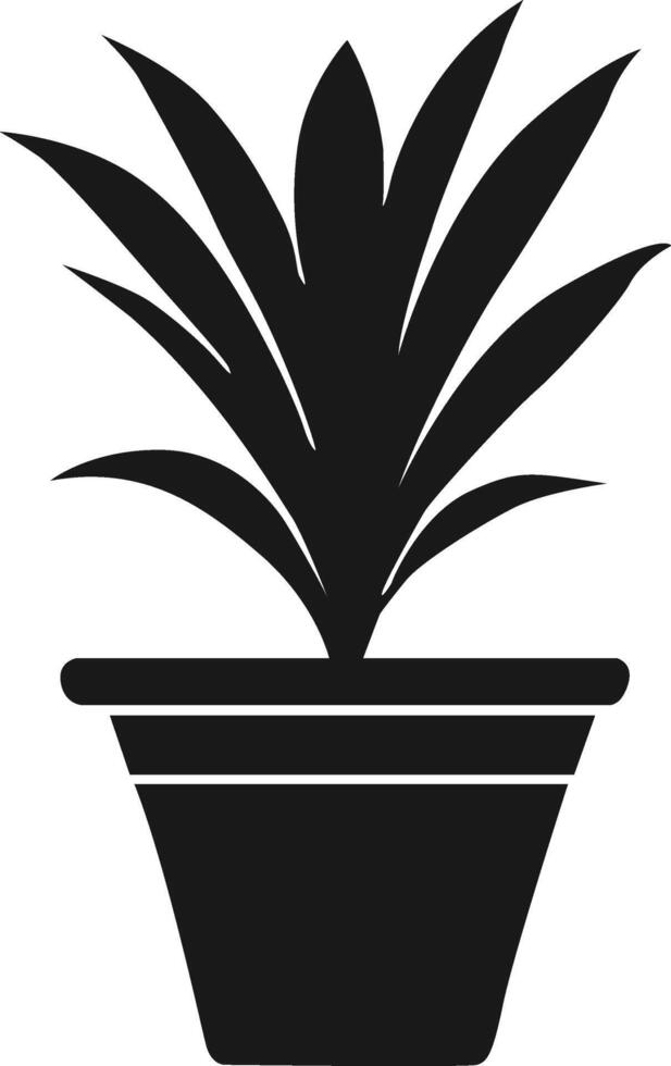 Potted Plant Silhouette Vector Isolated