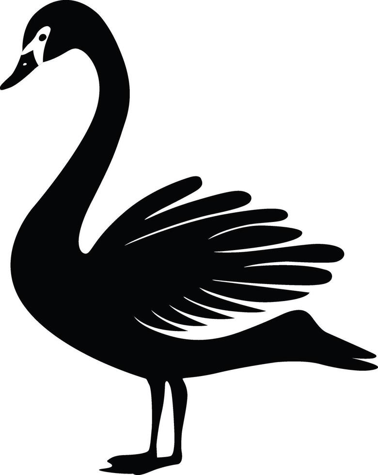 cisne silueta vector