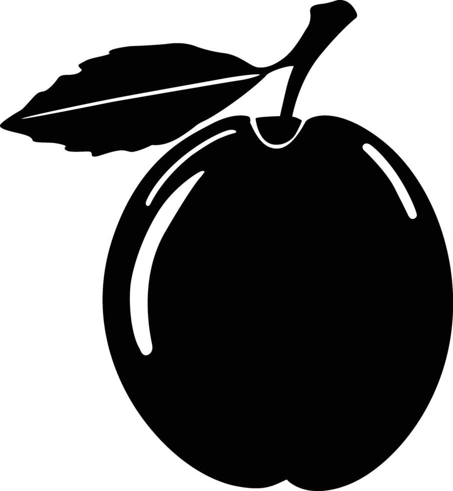 Plum Silhouette Vector Illustration