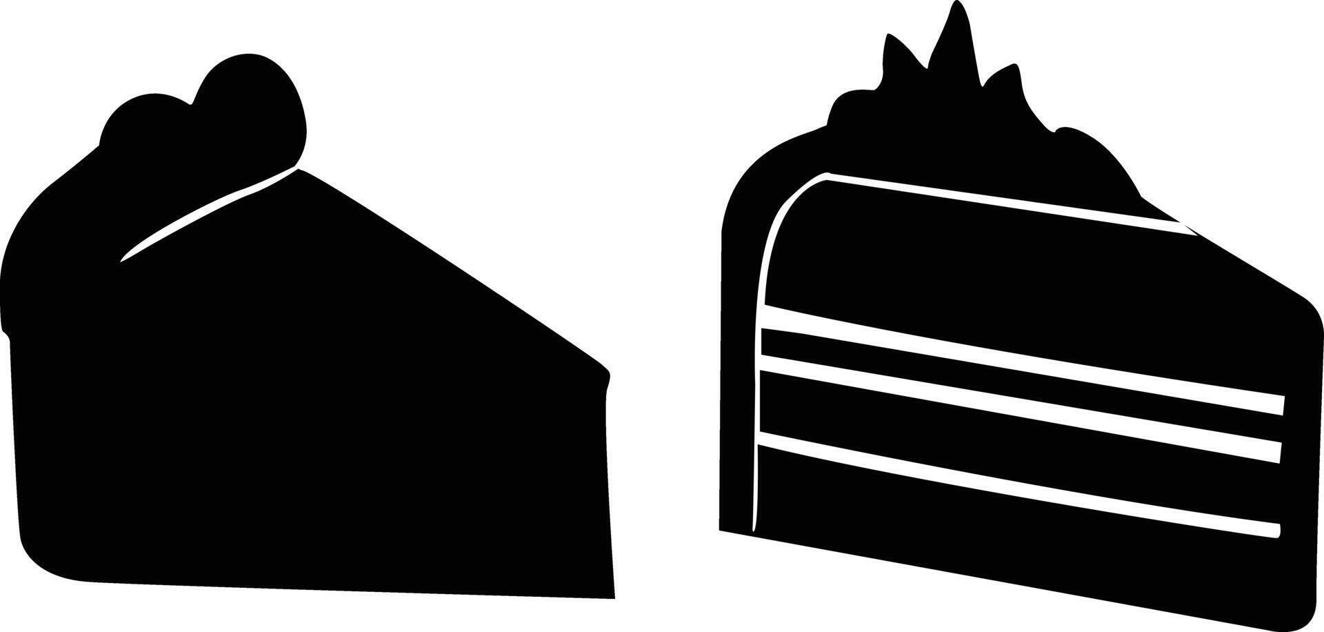 Cake Slice Silhouette Vector