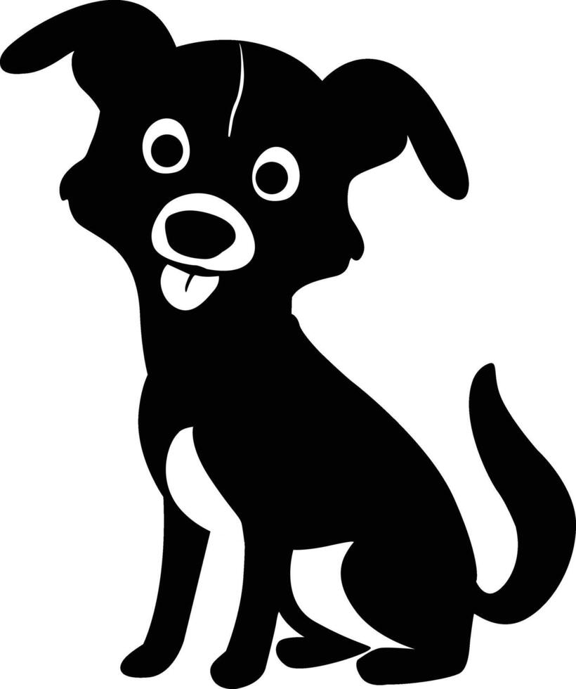 Cartoon Dog Silhouette Vector Isolated