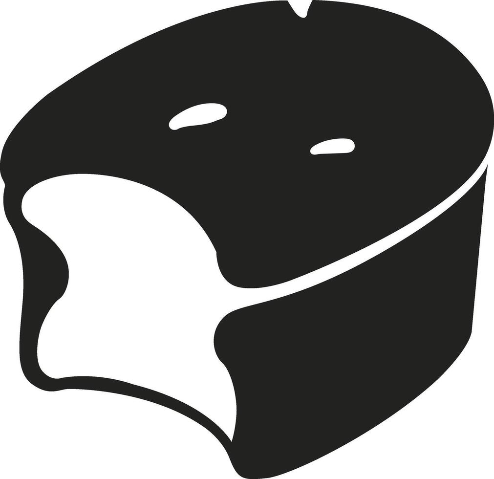 Bitten Bread Silhouette Vector