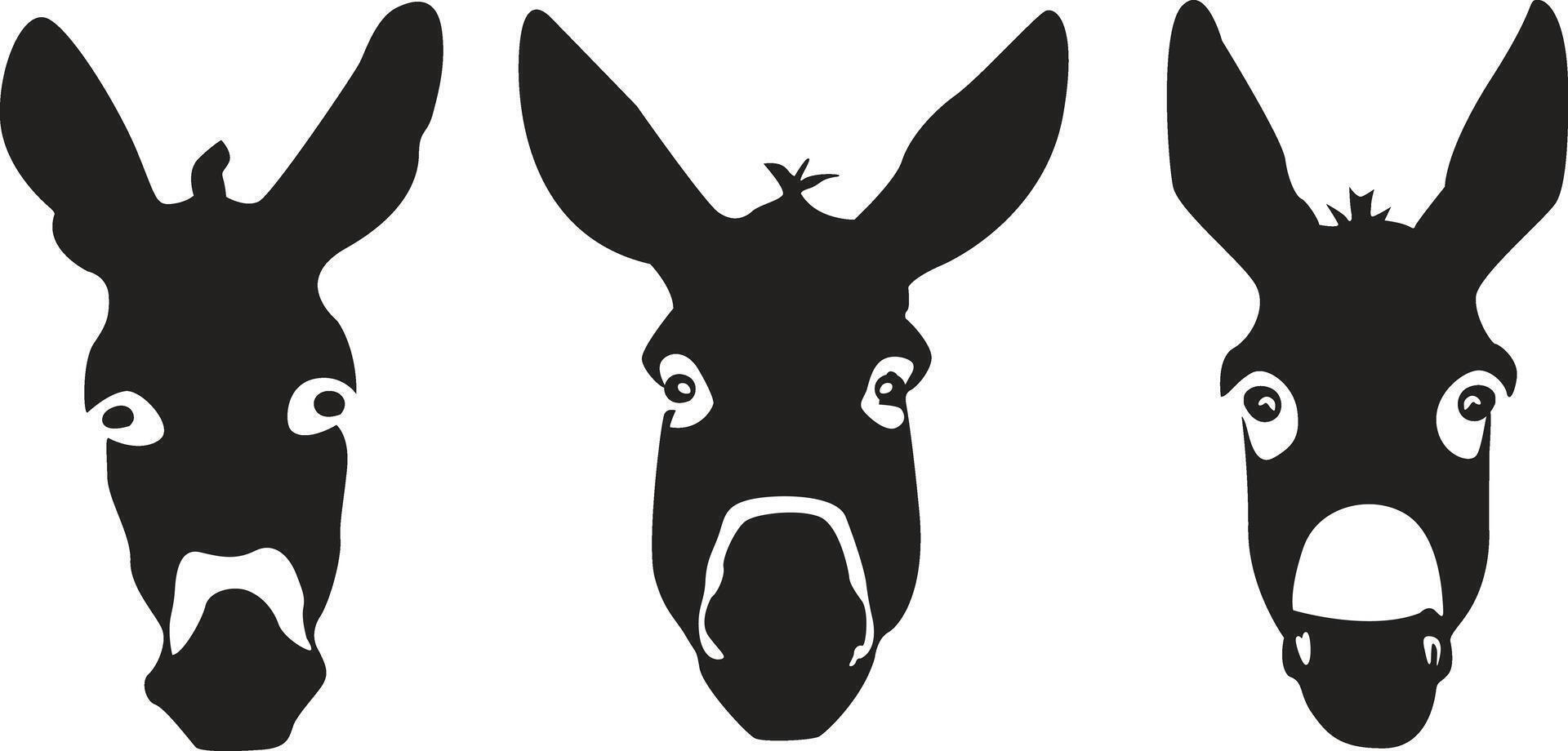 Donkey Head Silhouette Vector