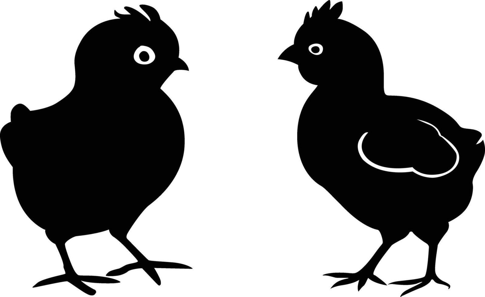 Baby Chicken Silhouette Vector