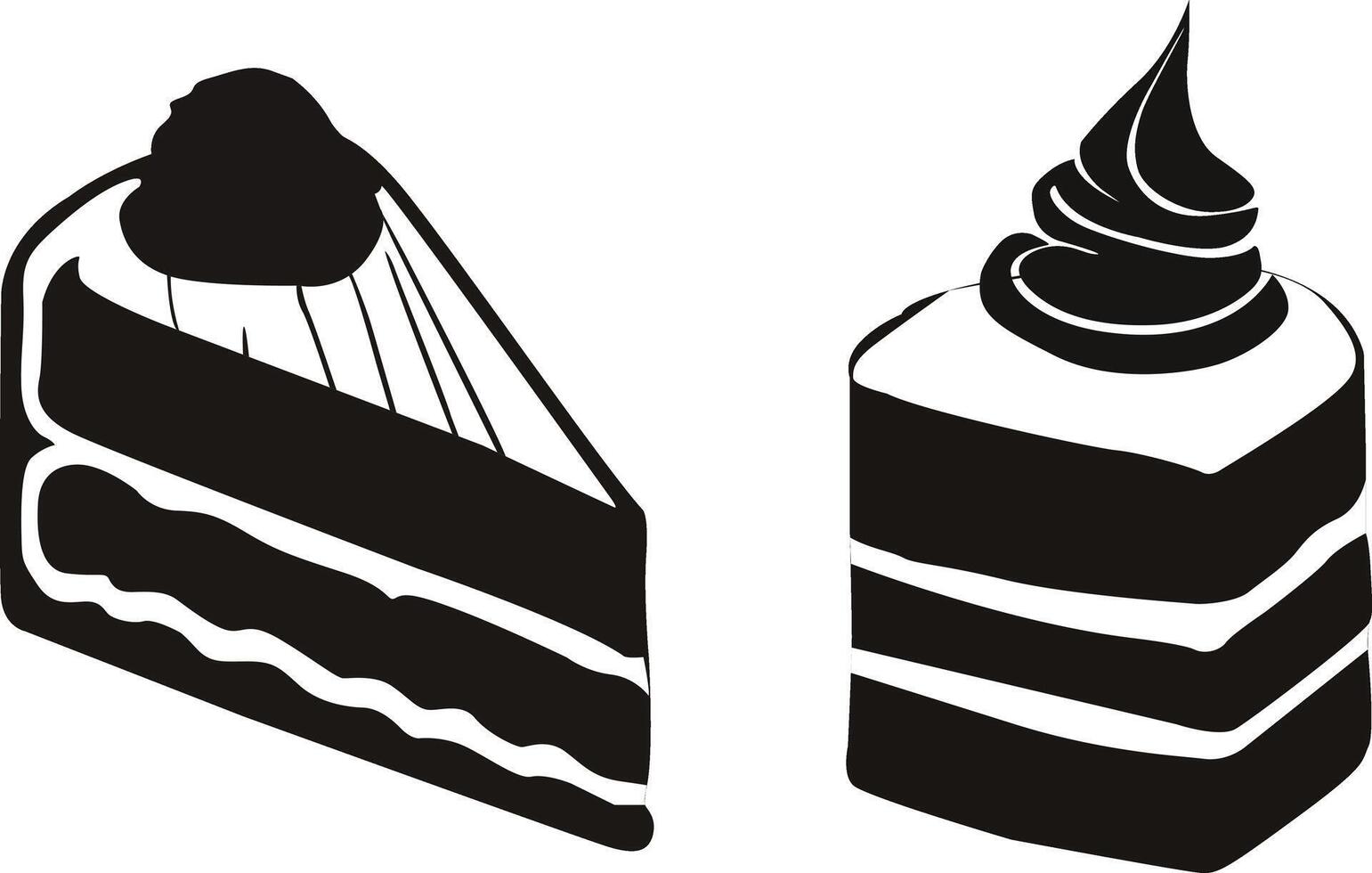 Cake Slice Silhouette Vector