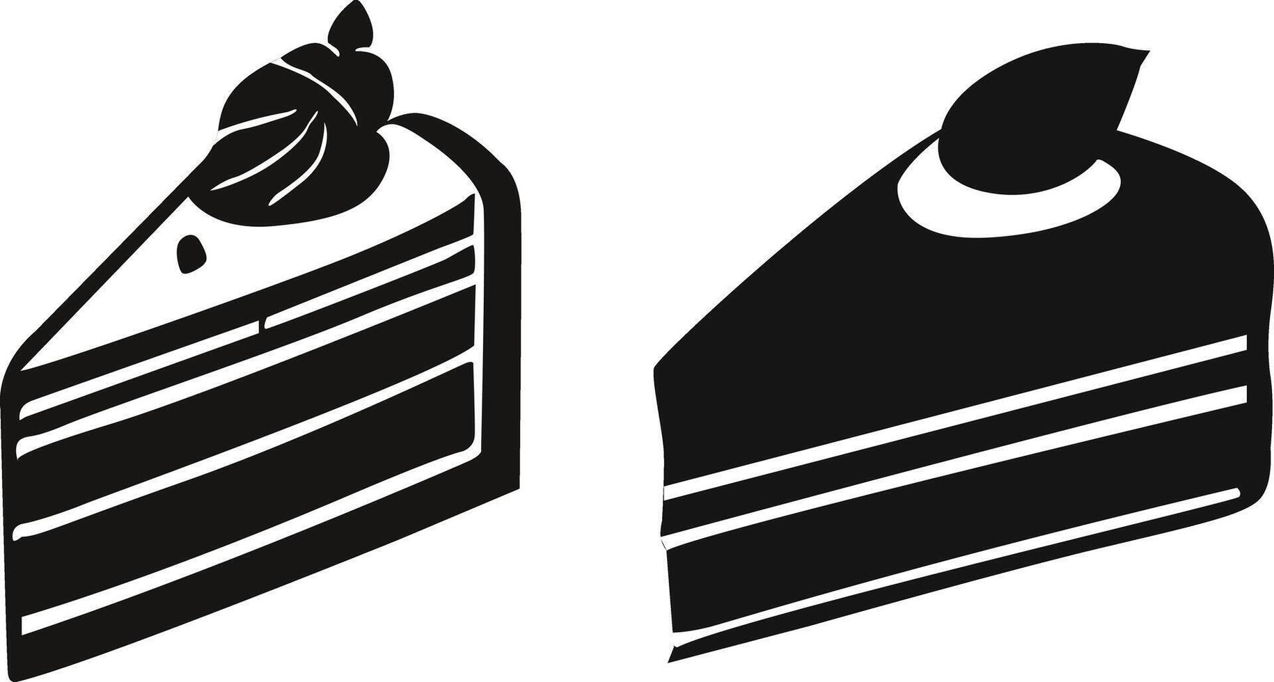 Cake Slice Silhouette Vector