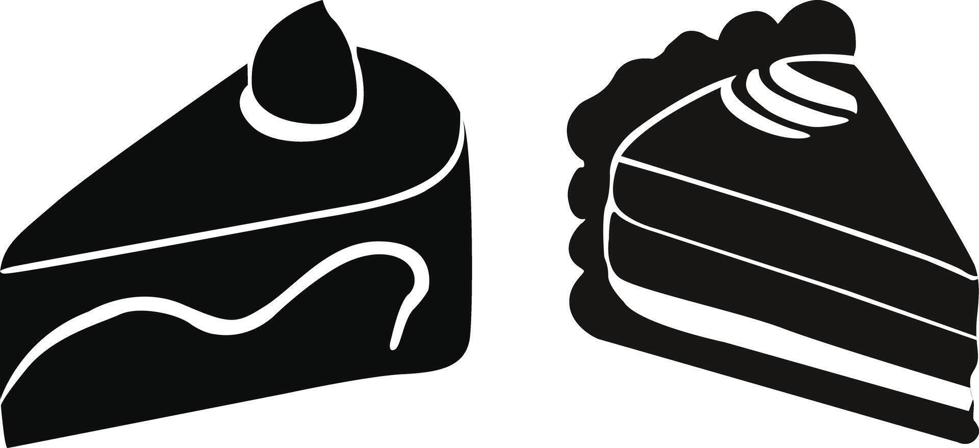 Cake Slice Silhouette Vector