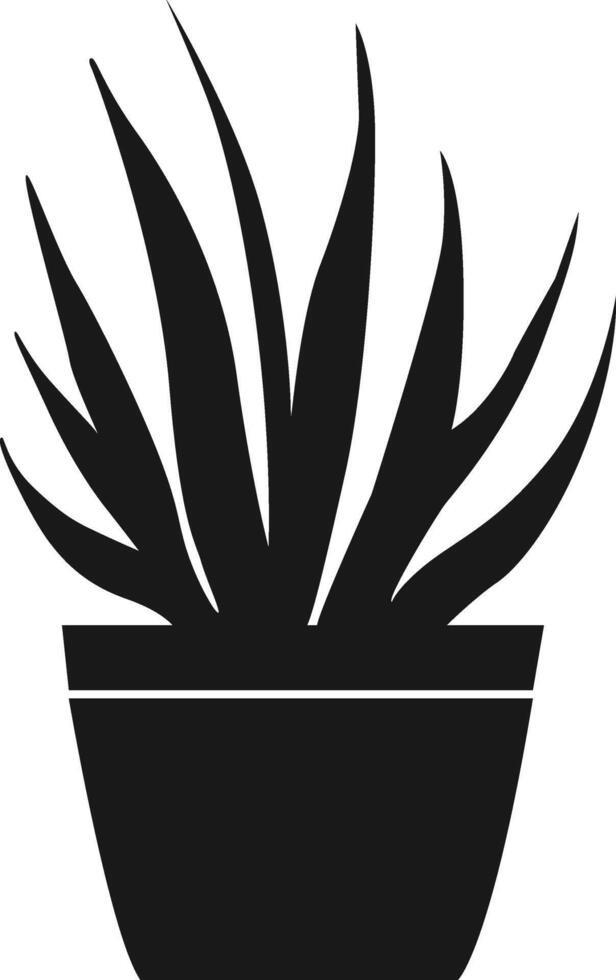 Potted Plant Silhouette Vector Isolated