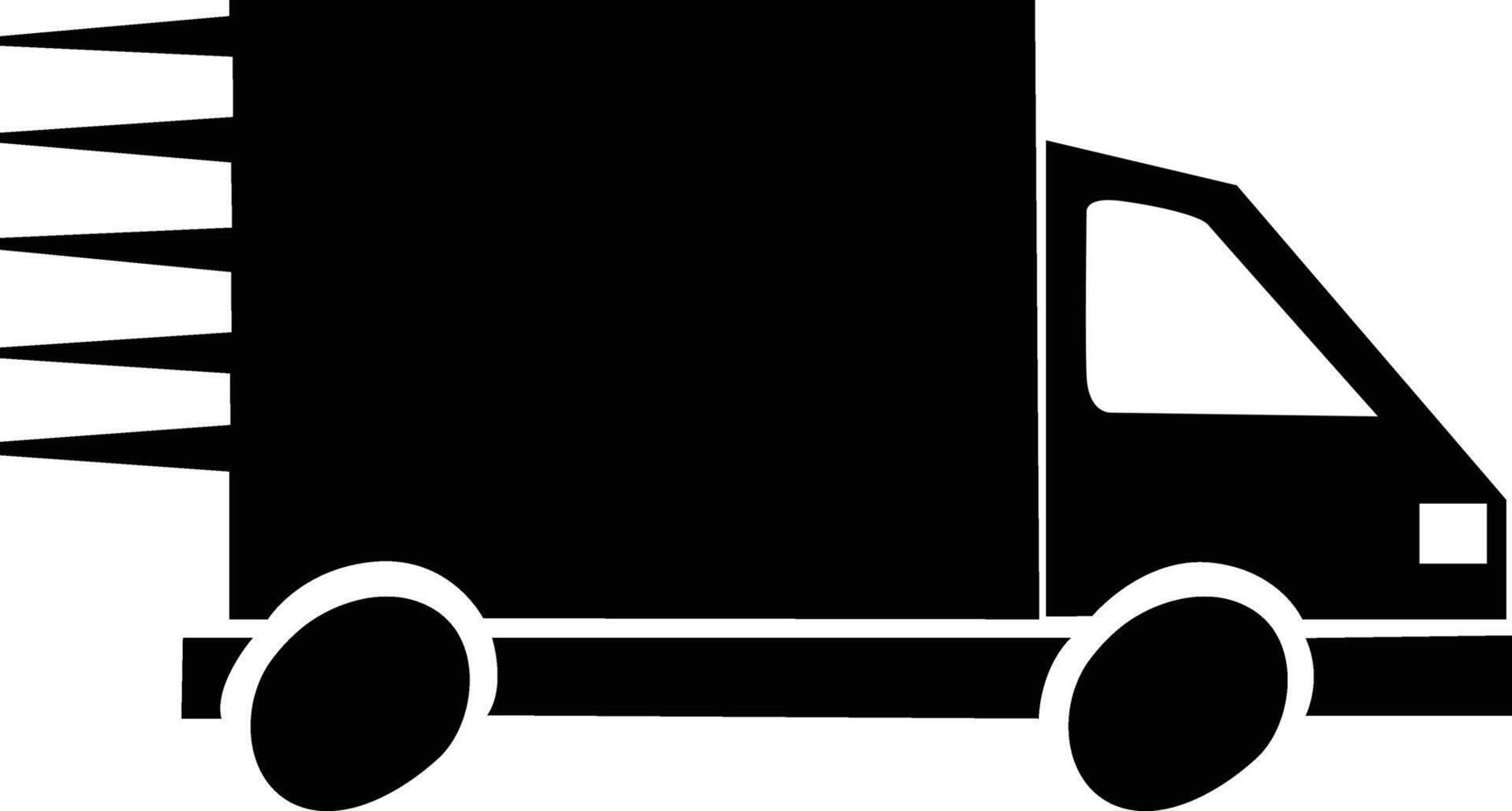 Fast shipping delivery truck silhouette. Fast shipping delivery truck icon. vector