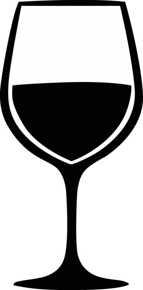 vino vaso silueta vector