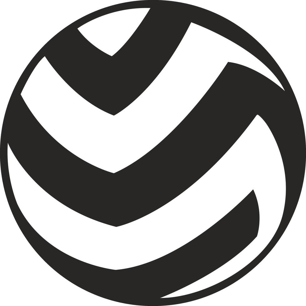 Volleyball Ball Silhouette. Black And White Volleyball Ball Clipart Isolated. vector