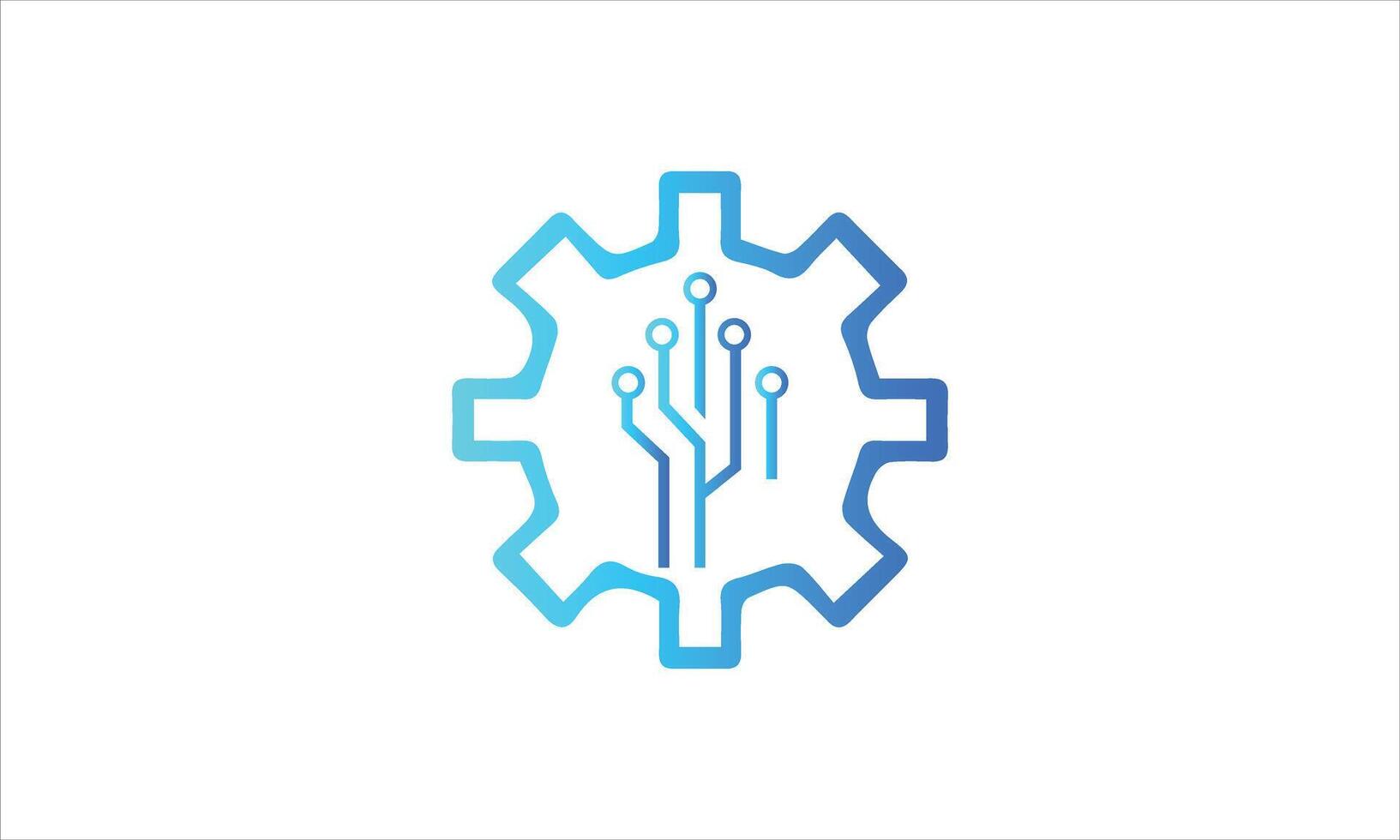 Technology logo, computer and data related business, hi-tech and innovative vector