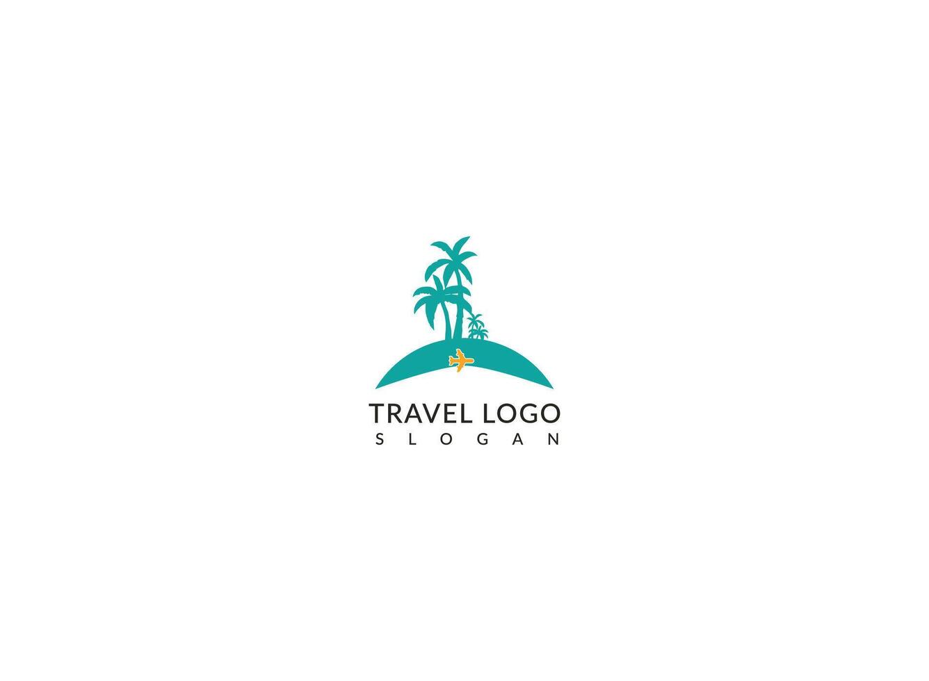 Creative palm tree Vector logo travel design.