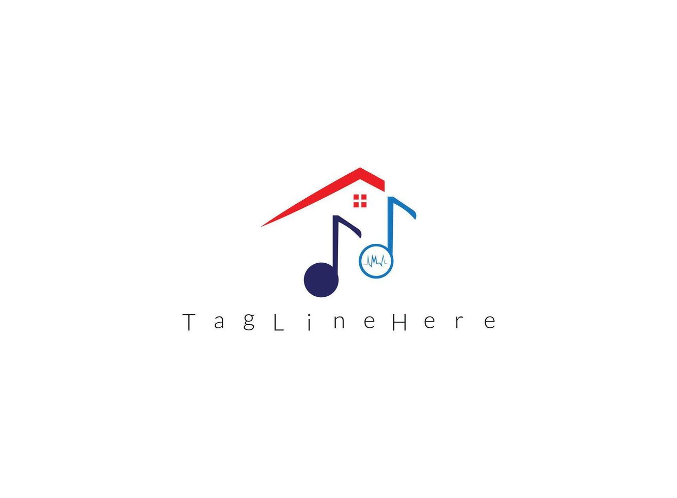 Music home logo. vector