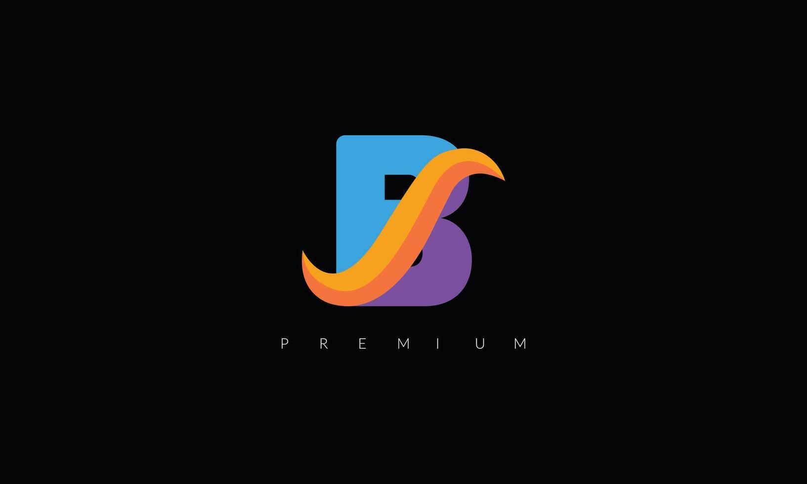 B  Latter Logo Template vector Abstract Monogram Symbol