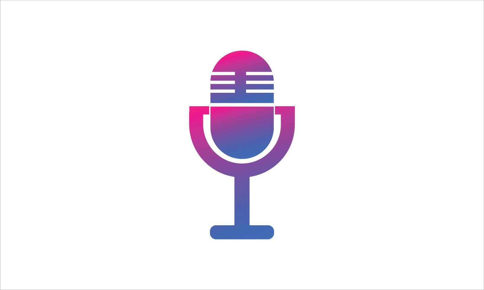 Podcast mic icon symbol logo microphone talk audio. Music radio tech podcast logo label sound studio vector icon