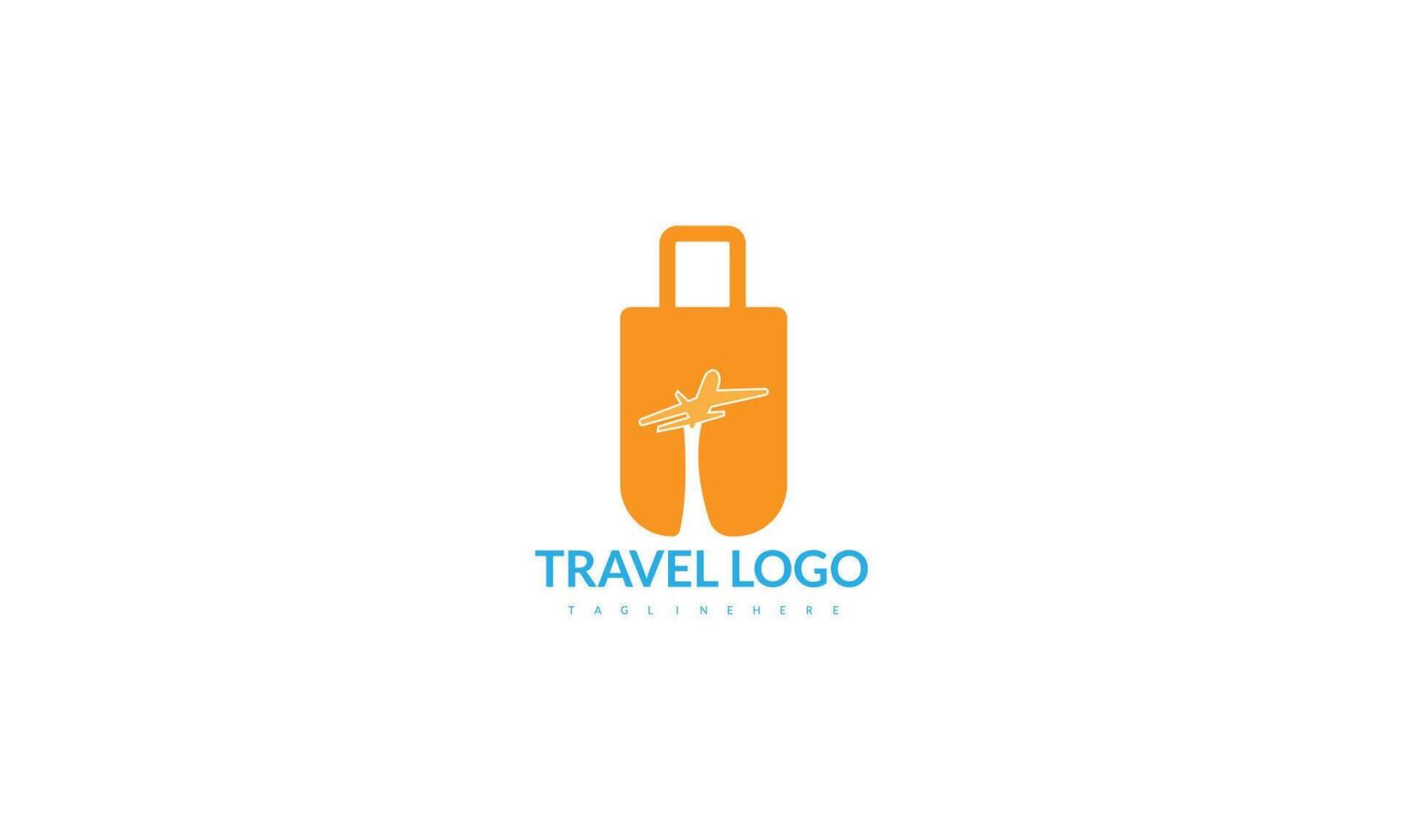 Vintage Retro Travel Bag Silhouette Icon Logo Design Vector