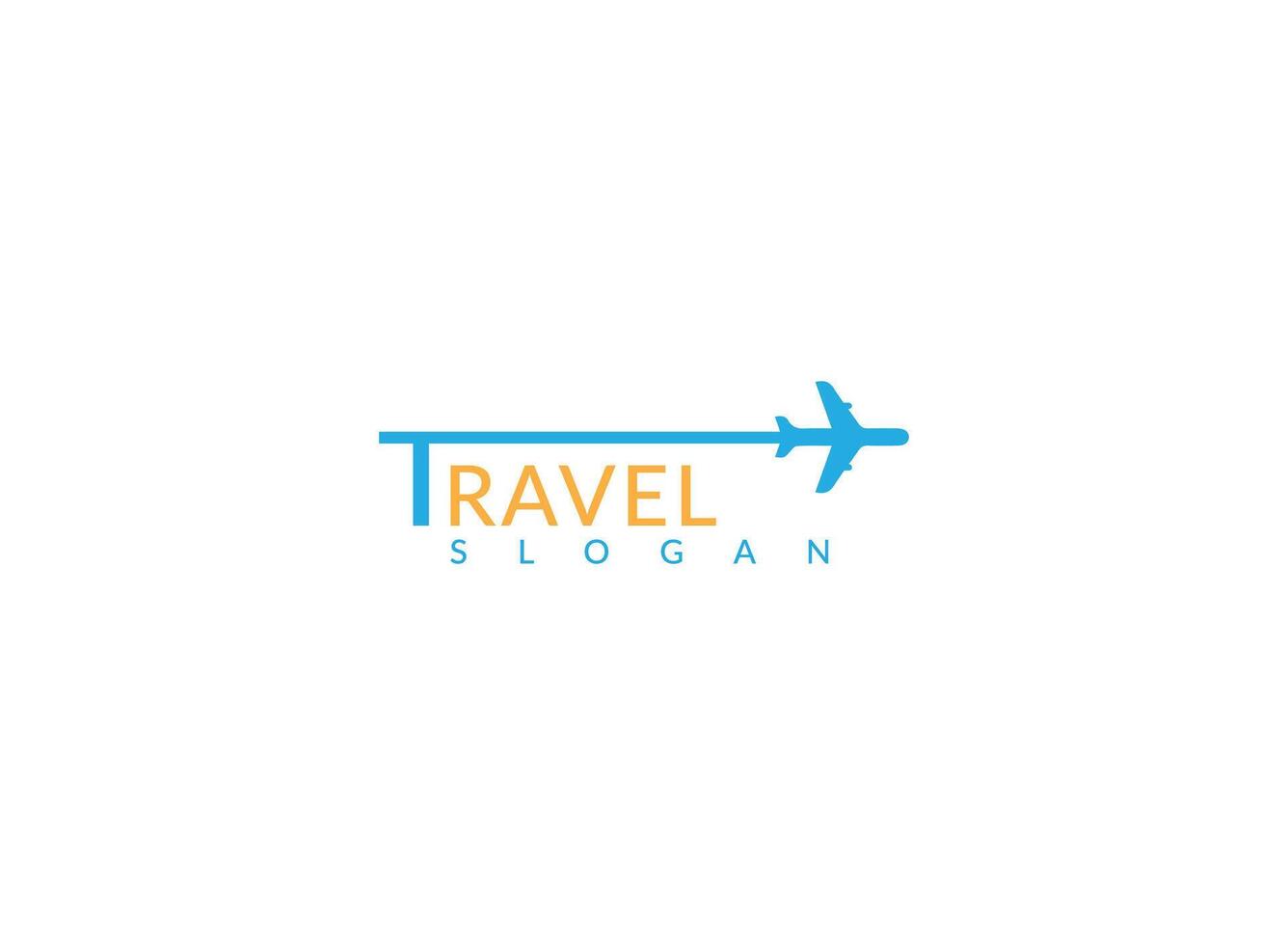 Typography travel with plane logo design. vector