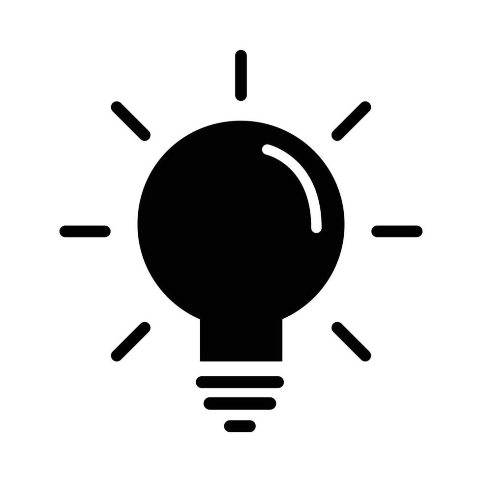 Light Bulb line icon vector, isolated on white background. Idea sign, solution, thinking concept. Lighting Electric lamp. Electricity, shine. Trendy Flat style for graphic design, Web site, UI. EPS 10 vector