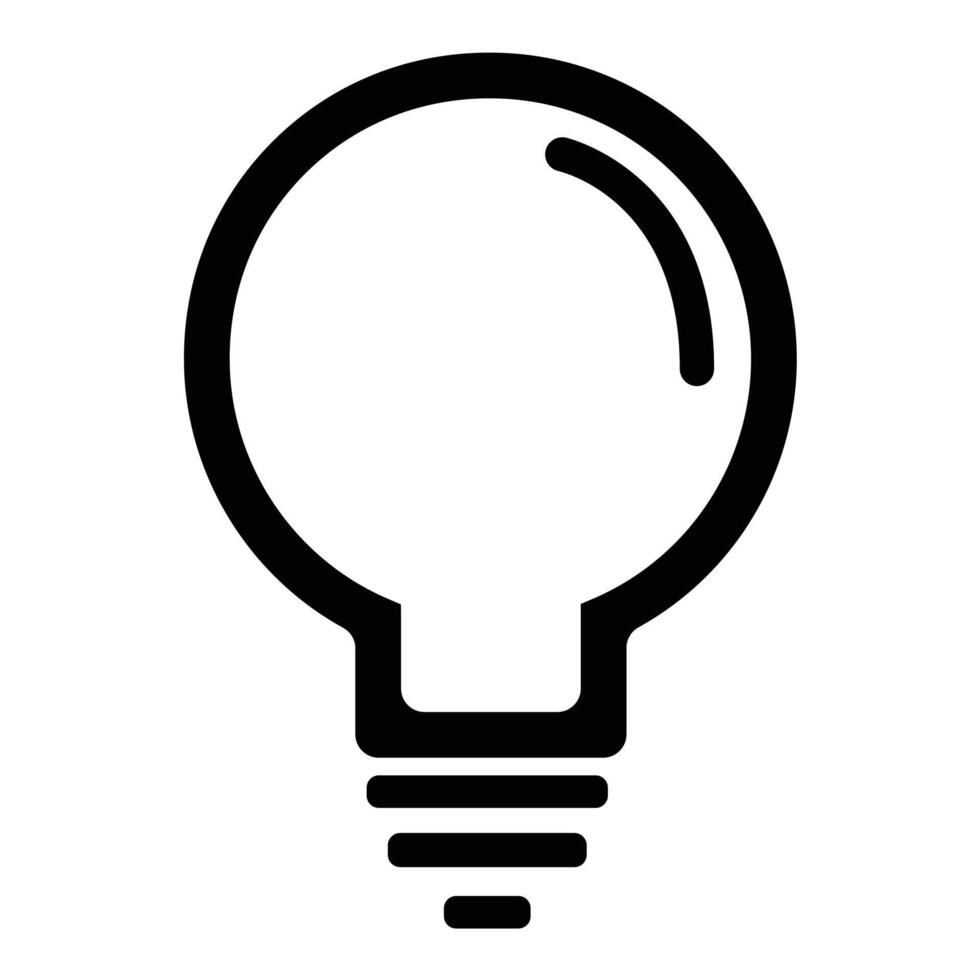 Light Bulb line icon vector, isolated on white background. Idea sign, solution, thinking concept. Lighting Electric lamp. Electricity, shine. Trendy Flat style for graphic design, Web site, UI. EPS 10 vector