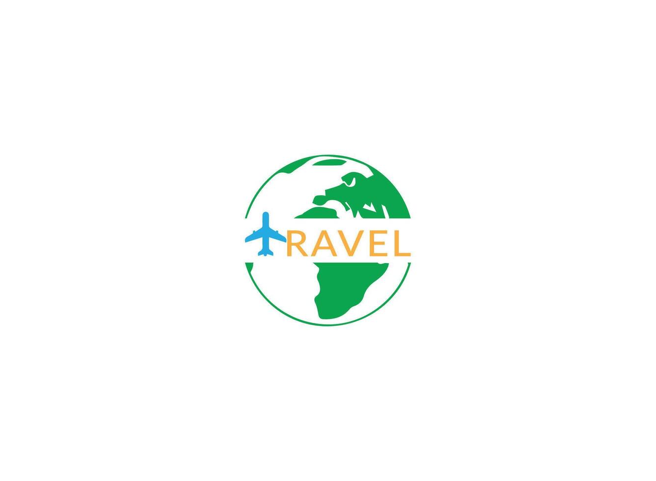 Travel logo with a globe icon design with airplane vector