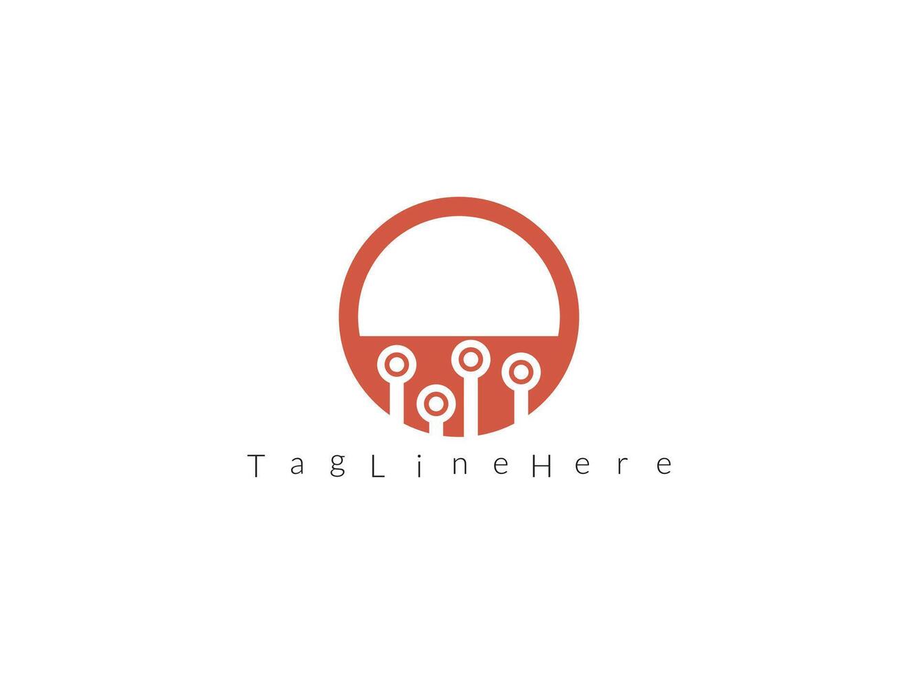 Set of abstract digital technology logo. vector
