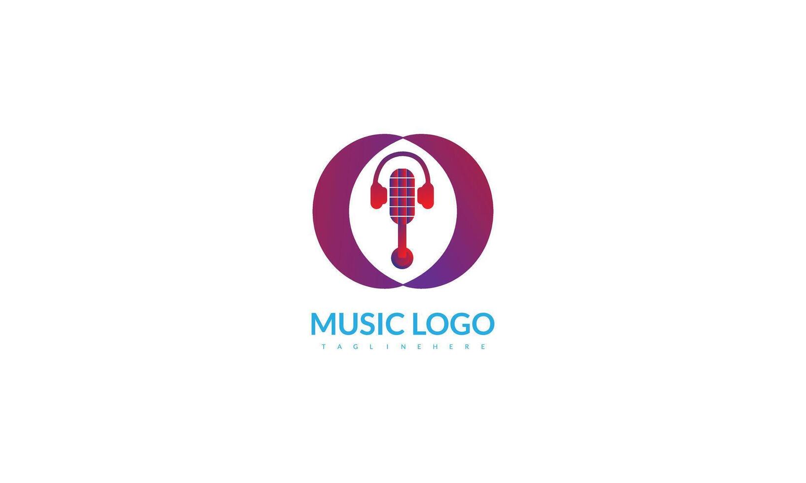 Trendy music logo isolated of flat style design vector