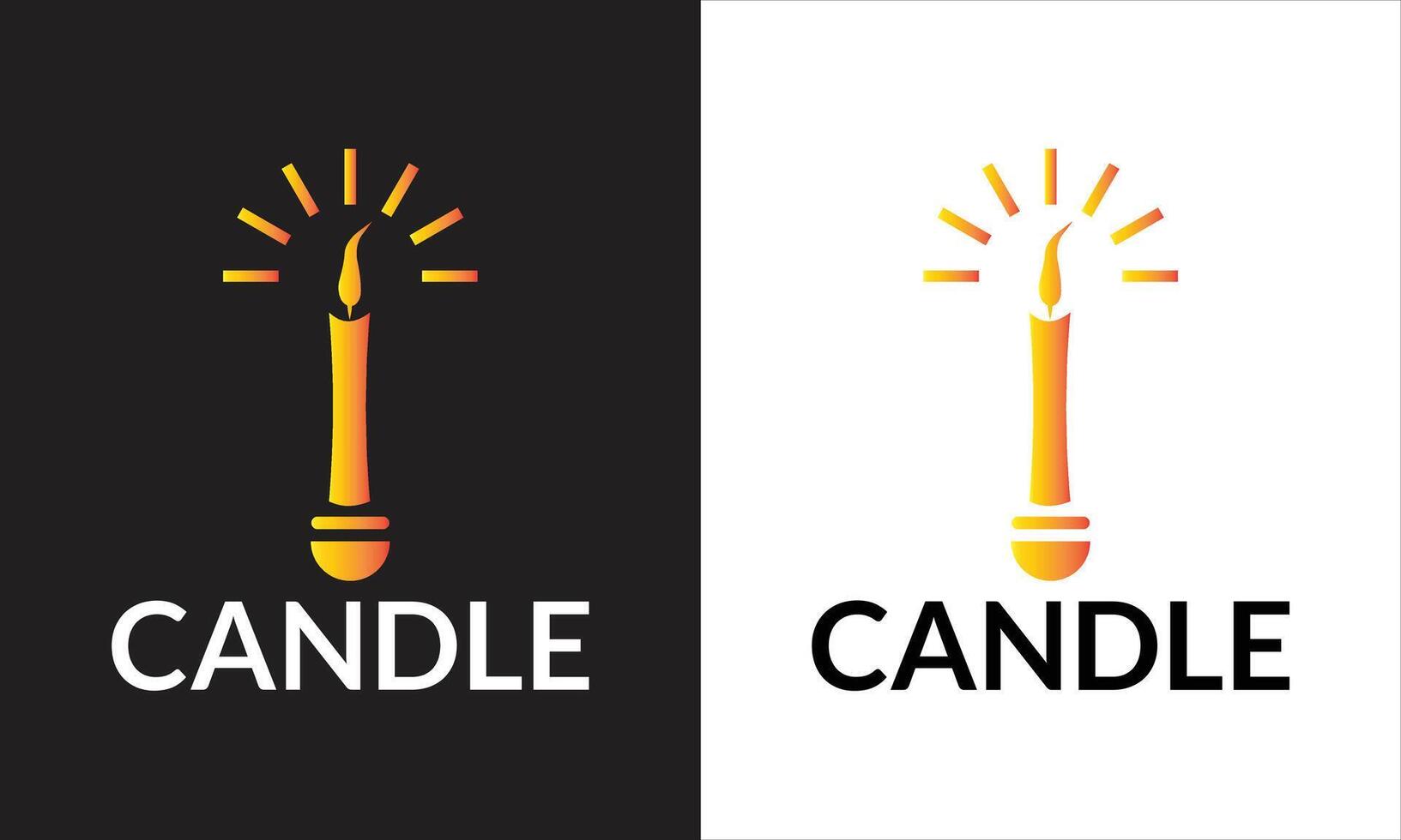 Candle logo template in minimalistic style. Design element for logo and other design vector