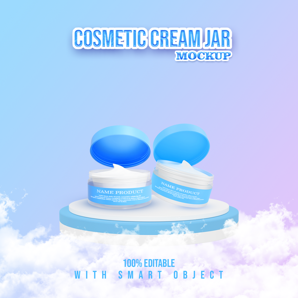 Cream bottle mockup isolated, template for cosmetic ads. 3-D modeling psd