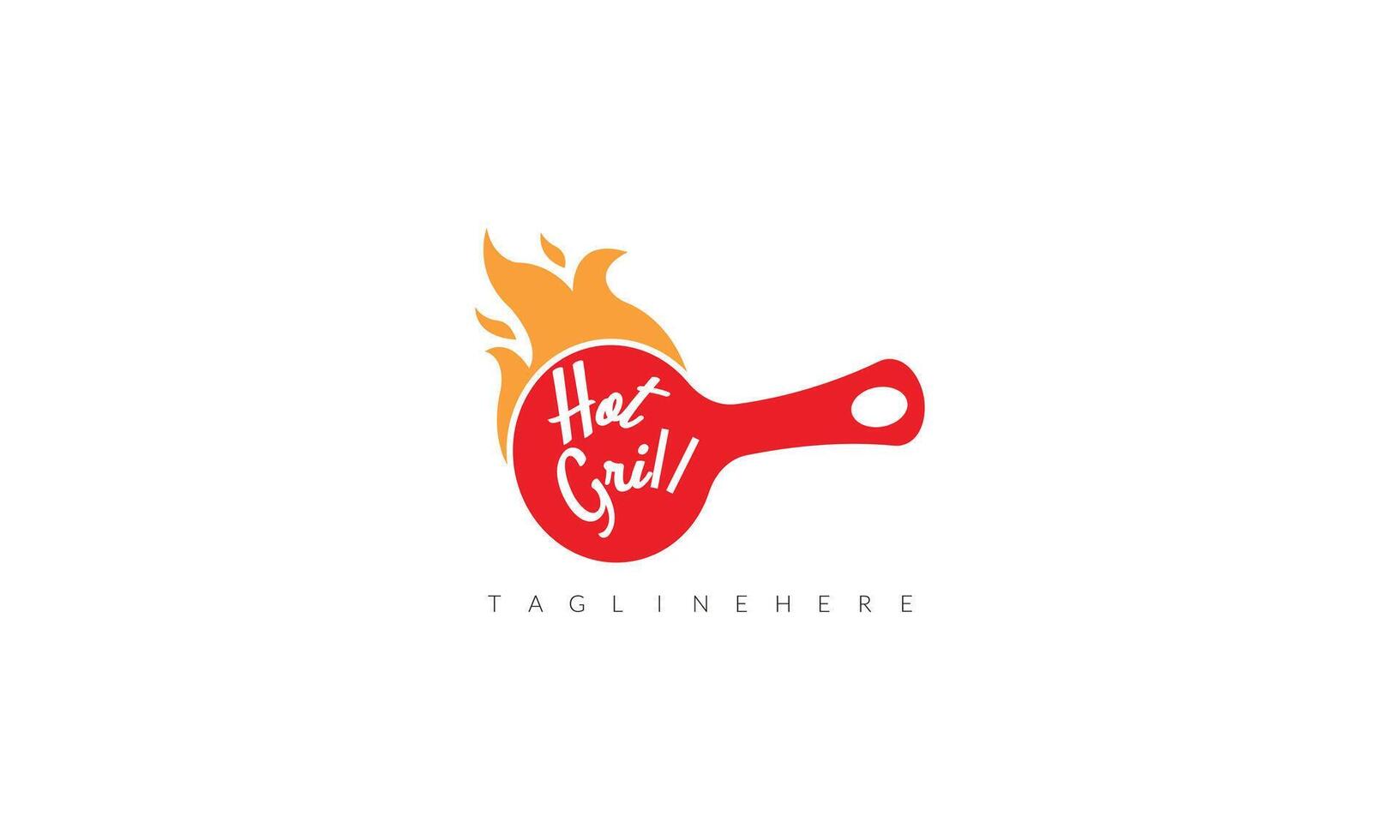 Expensive hot grill logo design. vector