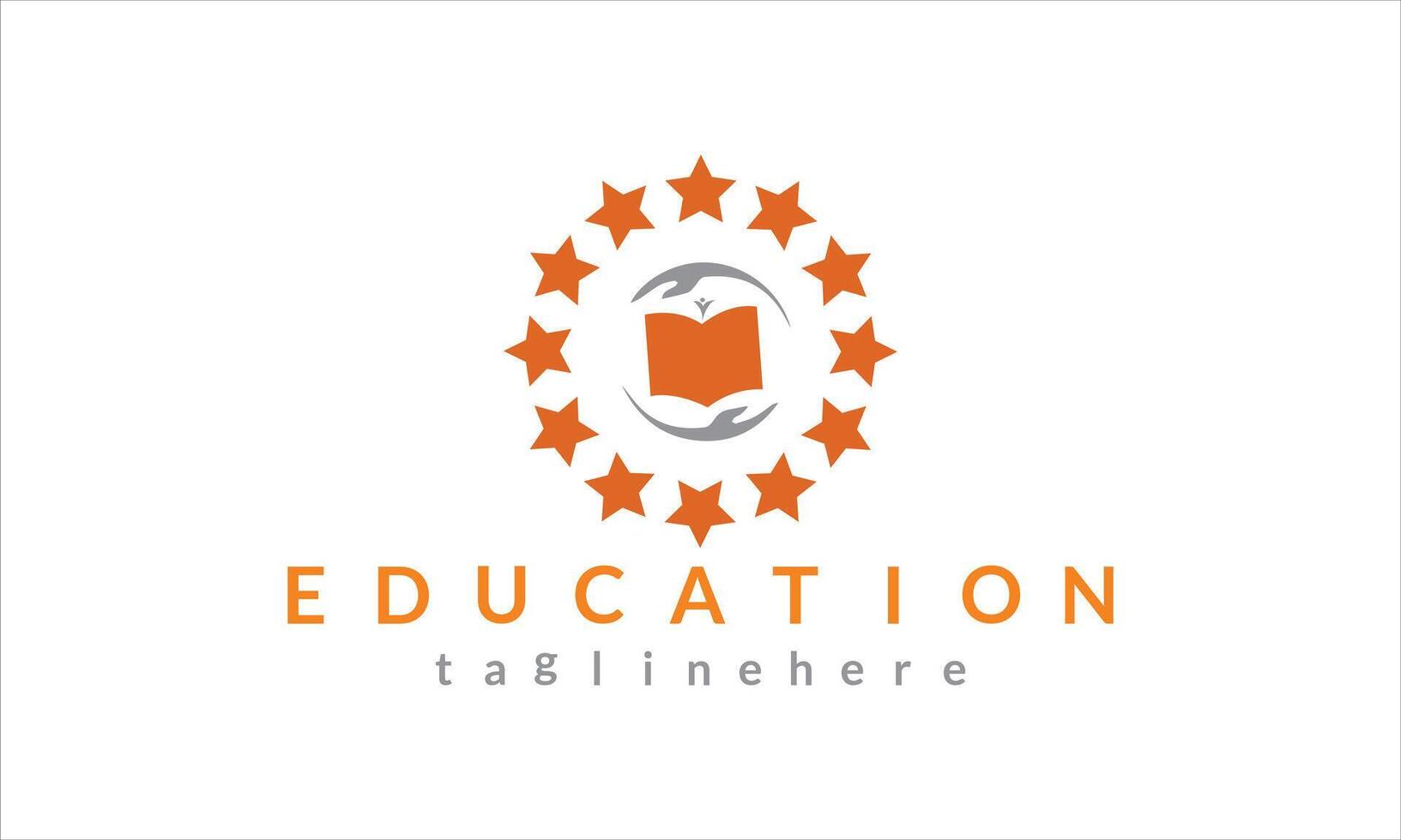 vector logo with a seven colored books arranged in a circle