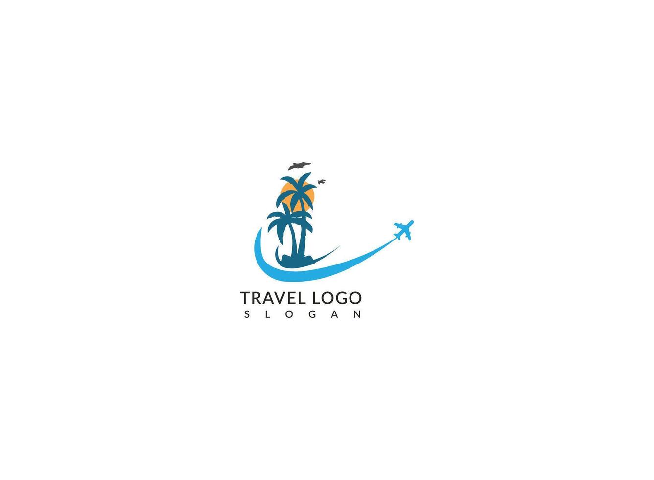 creativo palma árbol vector logo viaje diseño.