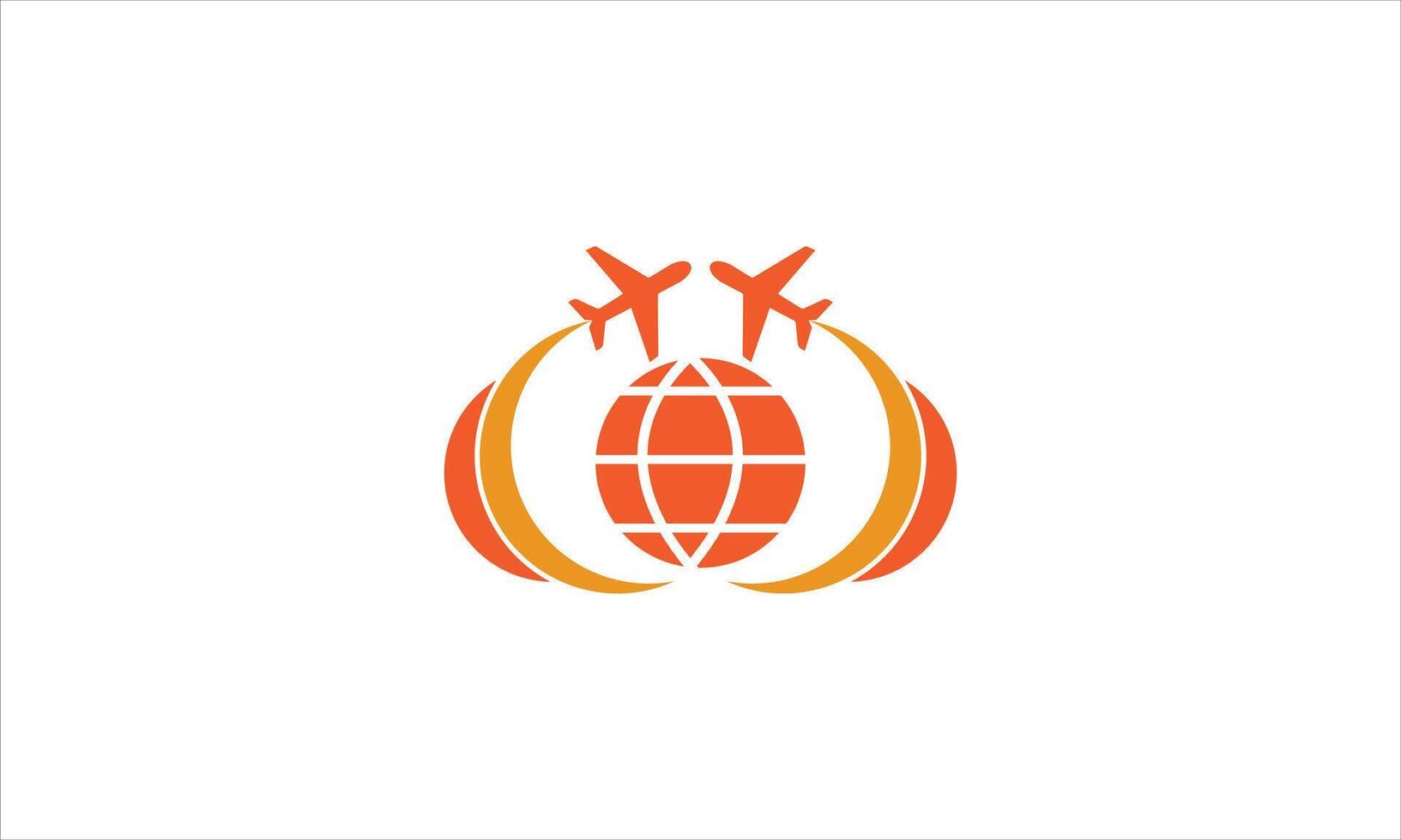 Travel logo with a globe icon. vector