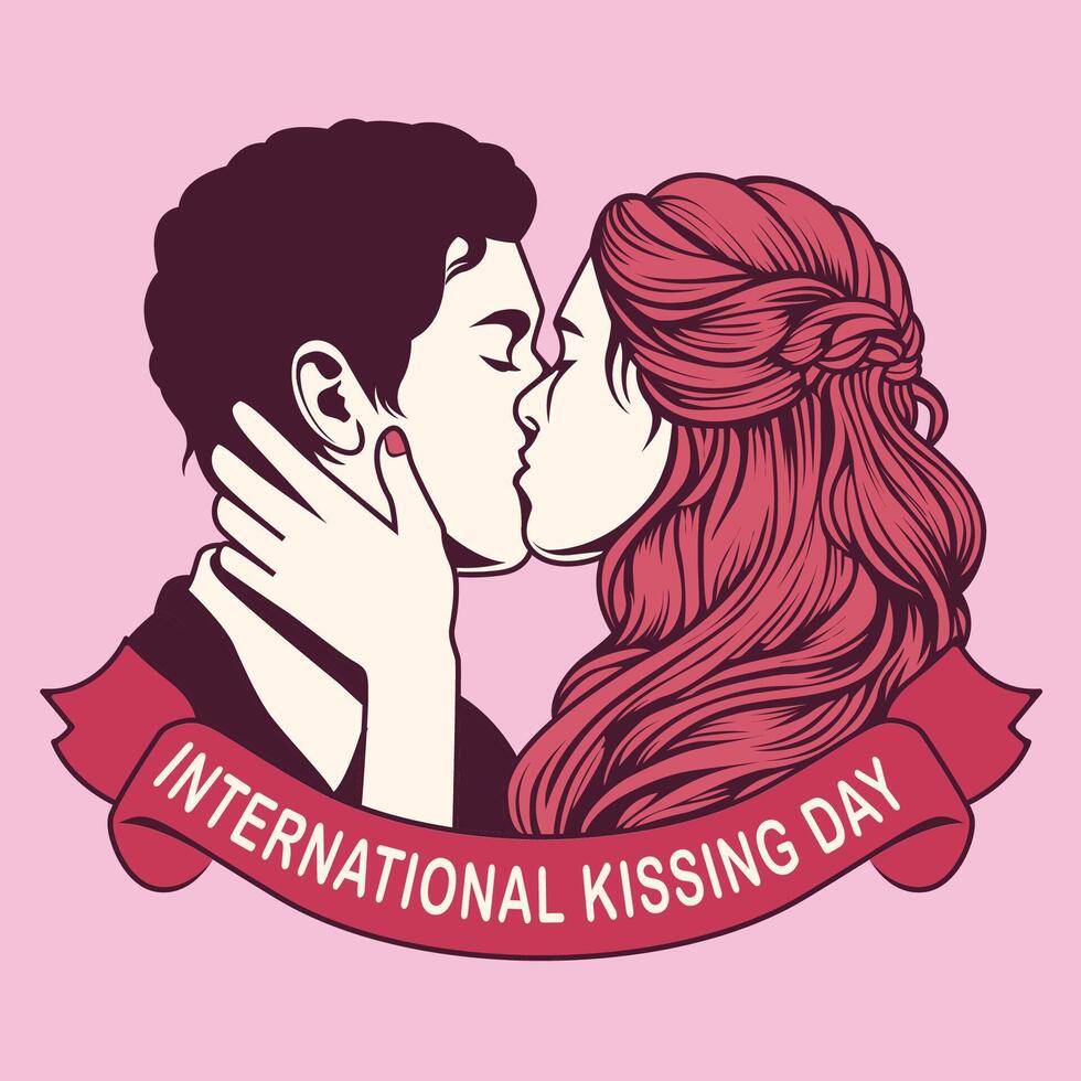 retro antecedentes internacional besos día vector