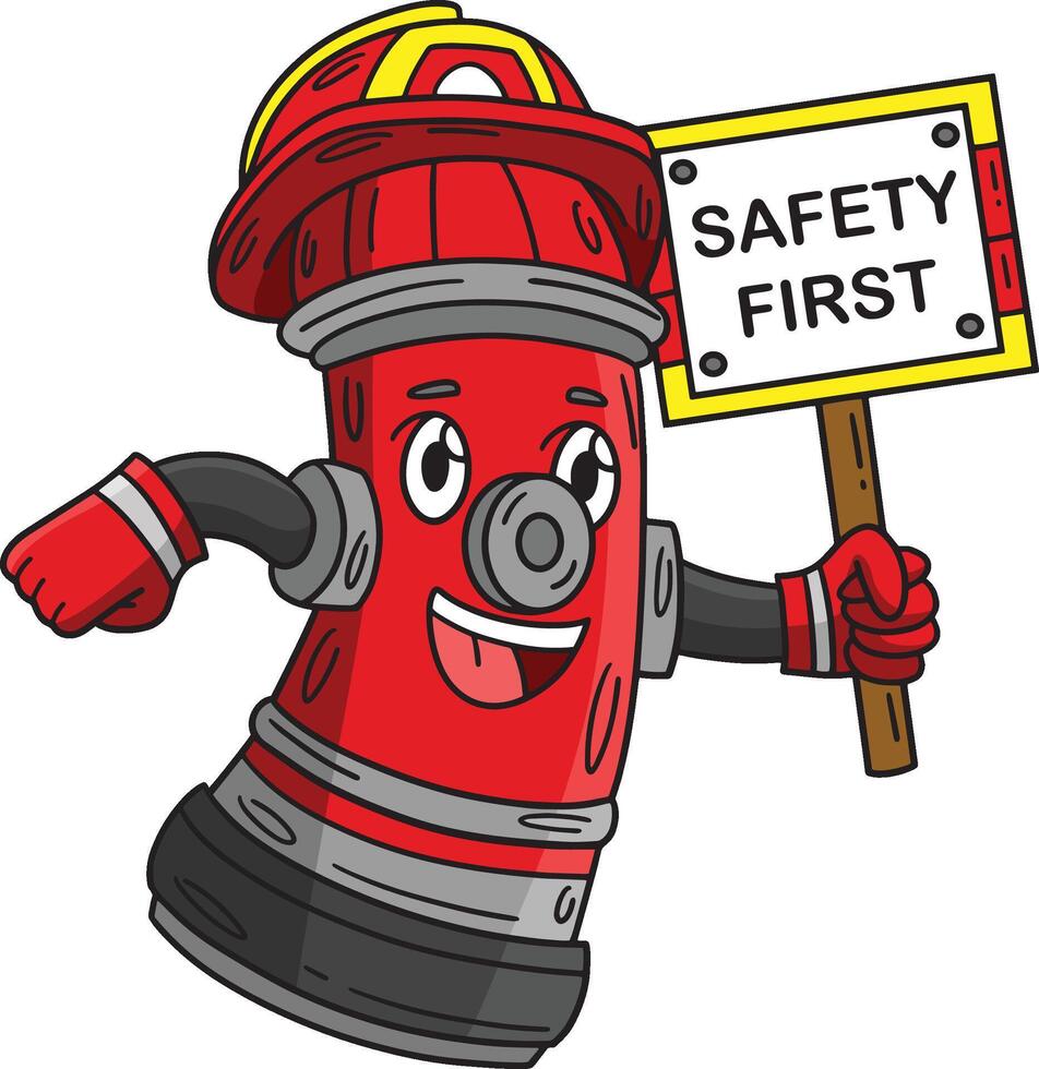 Fire Hydrant Cartoon Colored Clipart Illustration vector