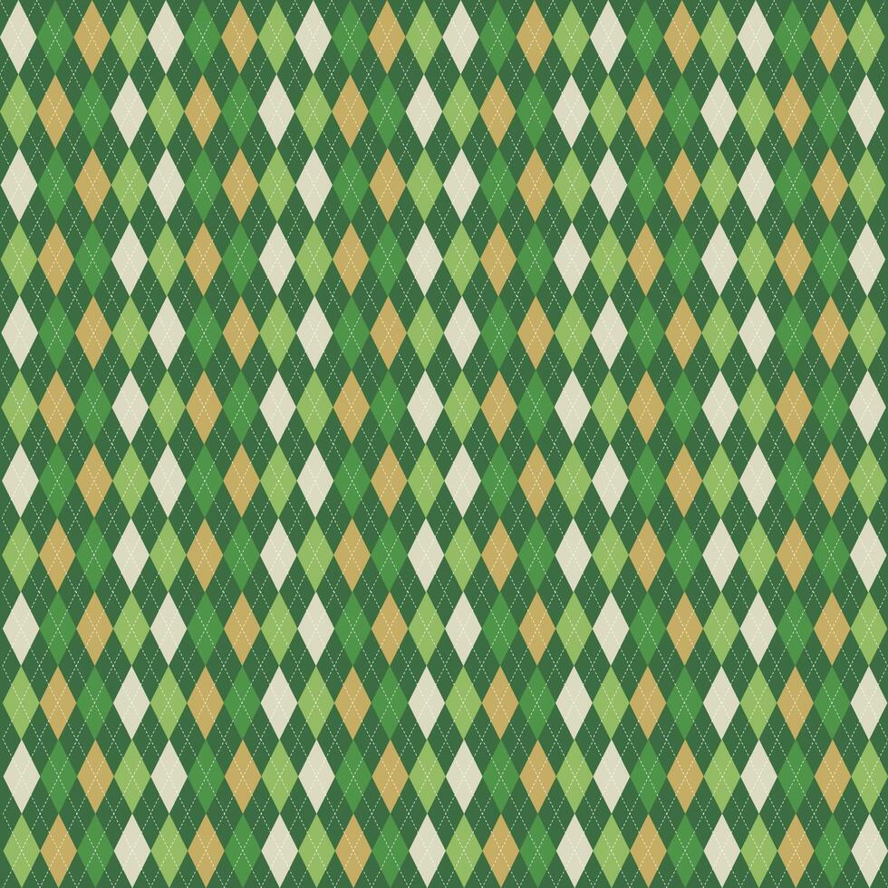 argyle pattern design background in green shades vector