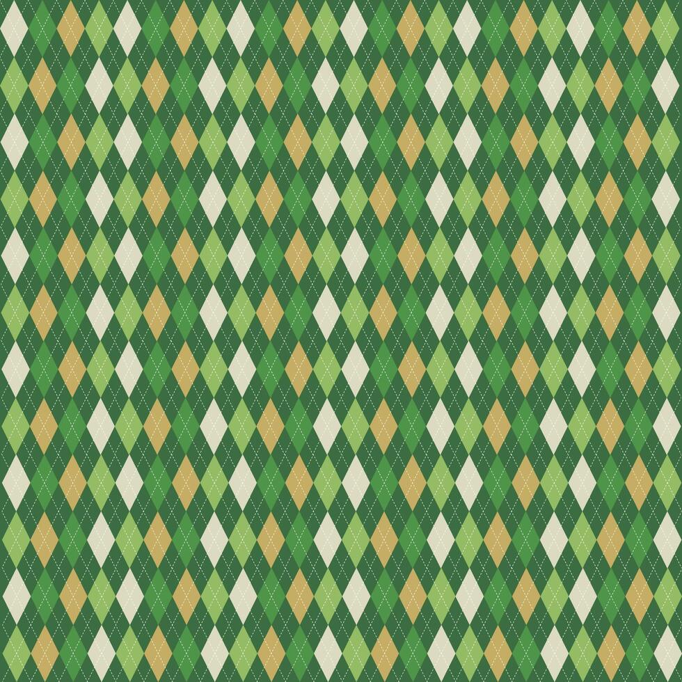 argyle pattern design background in green shades vector